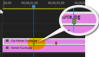 클립 아랫부분에 만들어진 마커를 확인합니다